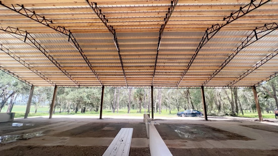 Covered pole structure