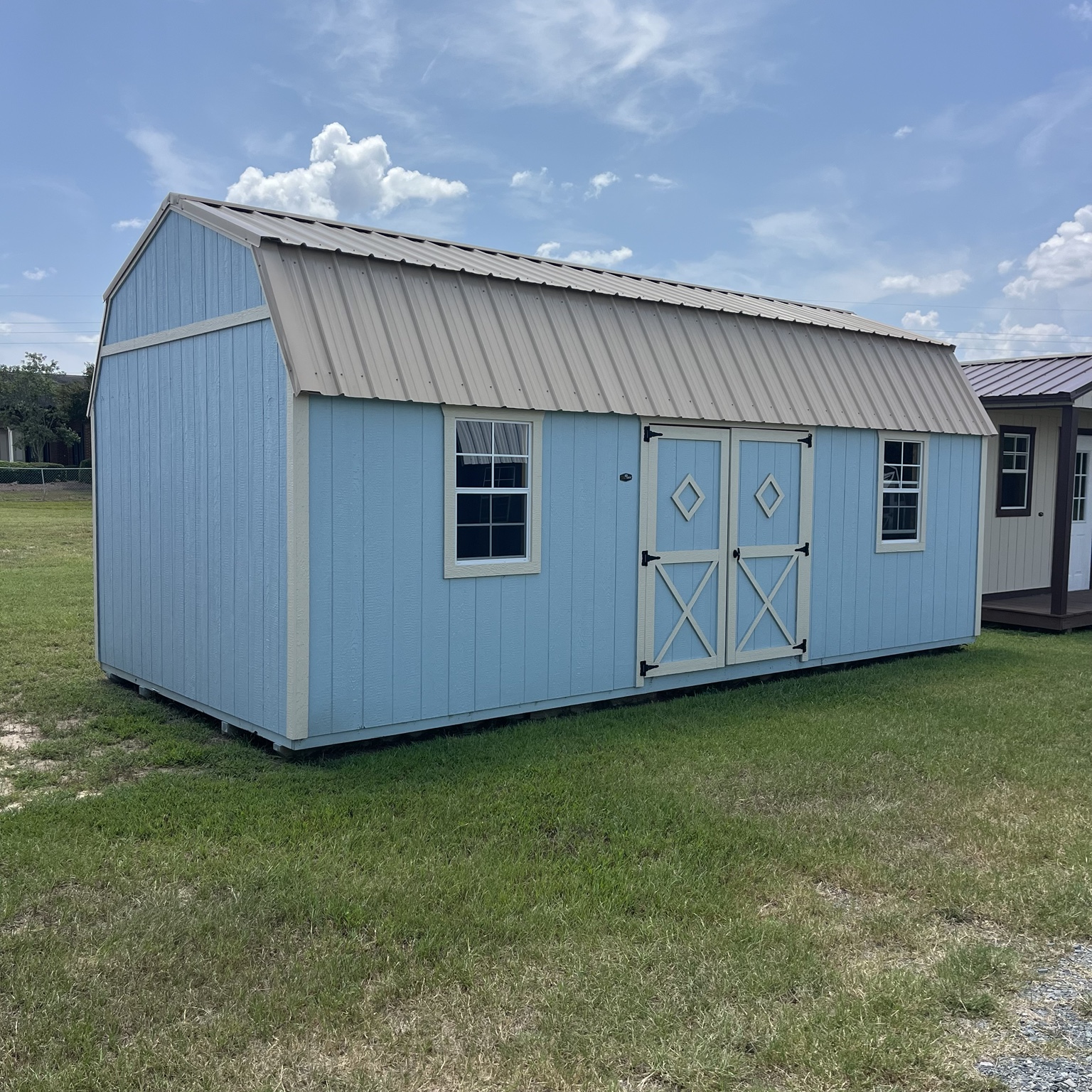 Blue lofted barn