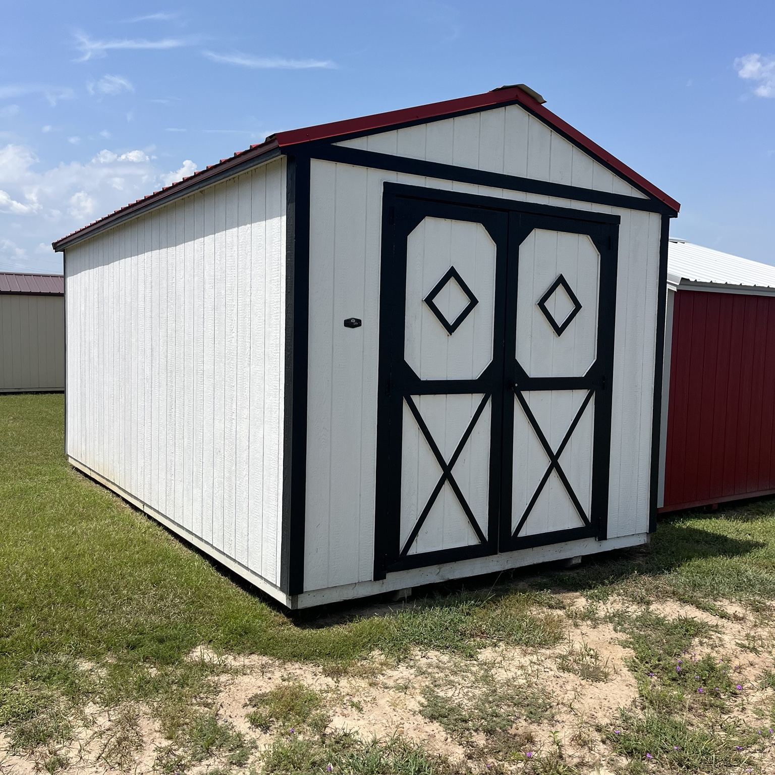 White utility shed